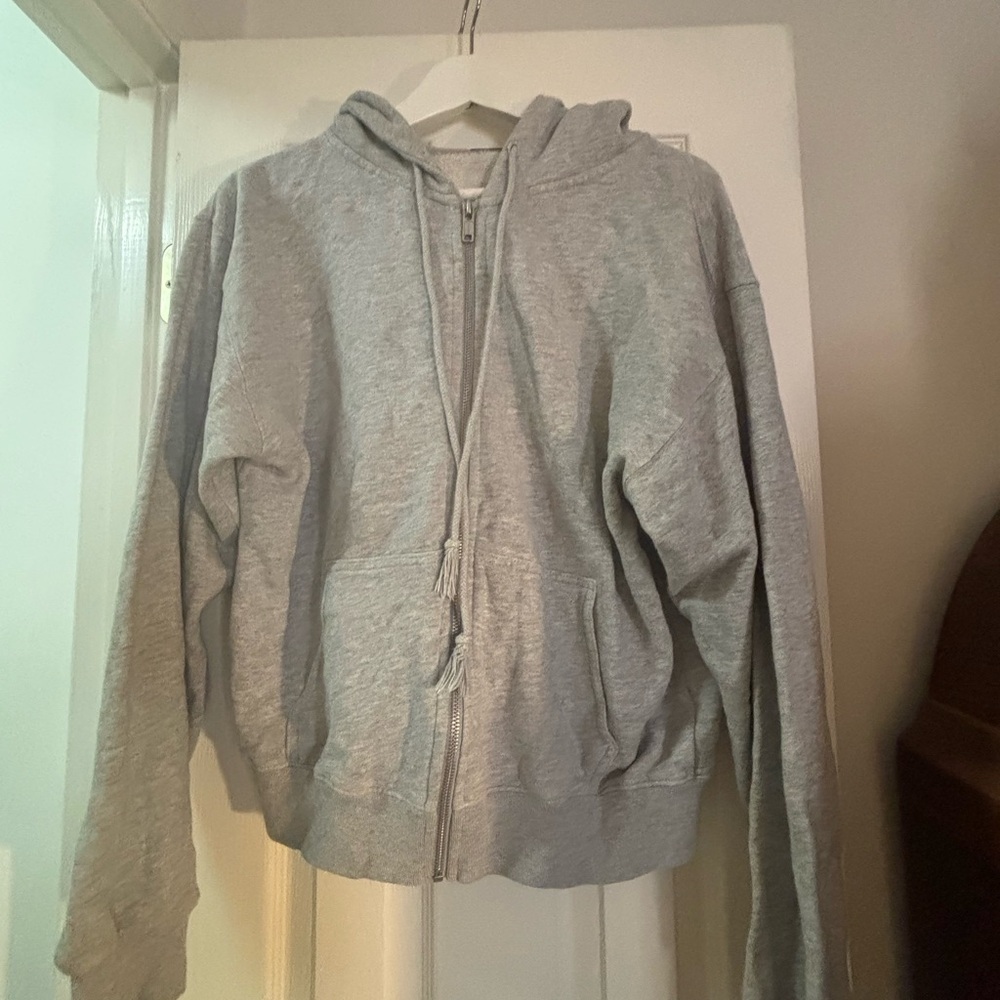 Brandy Melville Zip-Up Hoodie - black